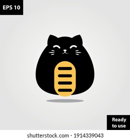 Menki neko black cat mascot logo company, logo vector template design. Ready to use, easy for edit.