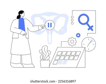 Menopause abstract concept vector illustration. Women climax, hormone replacement therapy, menopause support, hormonal change, climacteric symptoms and signs, female health abstract metaphor.