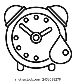 Menopause alarm clock icon outline vector. Wife change life. Female pain mood