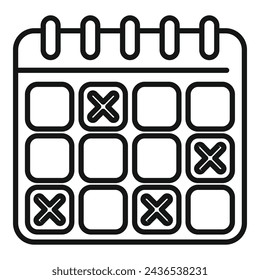 Menopause calendar icon outline vector. Aging wife. Mood pain body