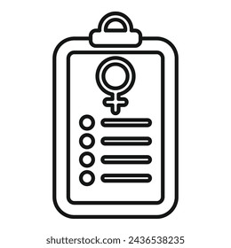 Menopause clipboard icon outline vector. Female age balance. Body swing