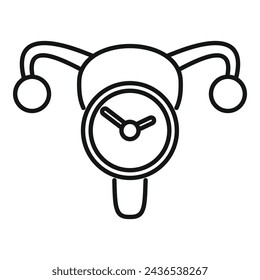 Menopause clock time icon outline vector. Female age cycle. Medical body