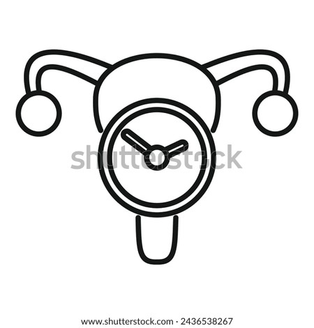 Menopause clock time icon outline vector. Female age cycle. Medical body