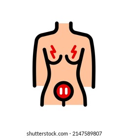 Menopause color icon. Woman Sickness. Reproductive system. Woman anatomy. Vector flat signs for web graphics.