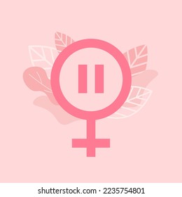 Menopause concept with female Venus icon. menstruation period pregnancy or menopause