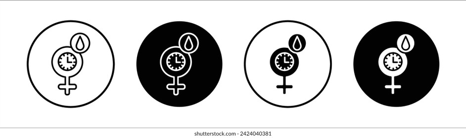 Menopause flache Linie Symbol Set. Menopause Dünnzeilenvektorgrafik