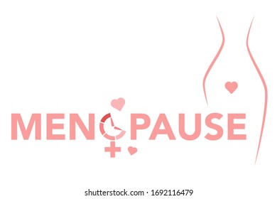 Menopause icon awareness. Woman fertility age clock menstrual period.