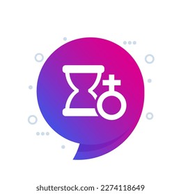 icono de menopausia con sandglass, vector