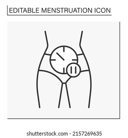  Menopause line icon. Ends of menstrual cycle. Natural cessation. Menstruation concept. Isolated vector illustration. Editable stroke
