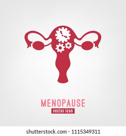 Menopause vector icon. Editable illustration in pink colors isolated on a white background. Medical, healthcare and feminine concept.