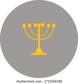 Menora is a typical chandelier of the Jewish religion. illustration for web and mobile design.