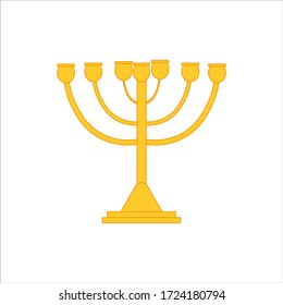 Menora is a typical chandelier of the Jewish religion. illustration for web and mobile design.