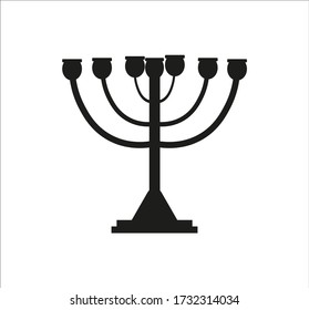 Menora is a typical chandelier of the Jewish religion. illustration for web and mobile design.