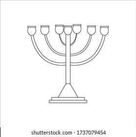 Menora is a typical chandelier of the Jewish religion. illustration for web and mobile design.