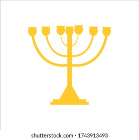 Menora is a typical chandelier of the Jewish religion. illustration for web and mobile design.