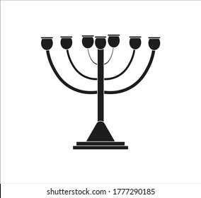 Menora is a typical chandelier of the Jewish religion. illustration for web and mobile design.