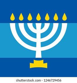 Menorah (ancient Hebrew seven-candleholder), sacred candelabrum with seven lamps, used in The Temple in Jerusalem. 
Traditional Religious Symbol of Judaism since ancient times.