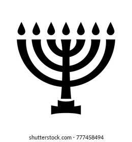 Menorah (ancient Hebrew seven-candleholder), sacred candelabrum with seven lamps, used in The Temple in Jerusalem. 
Traditional Religious Symbol of Judaism since ancient times.