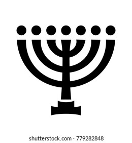 Menorah (ancient Hebrew seven-candleholder), sacred candelabrum with seven lamps, used in The Temple in Jerusalem. 
Traditional Religious Symbol of Judaism since ancient times.