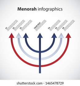 Menorah arrows. Vector infographic template