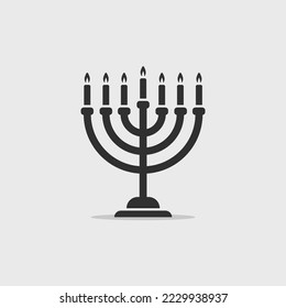 Menorah black simple icon vector illustration