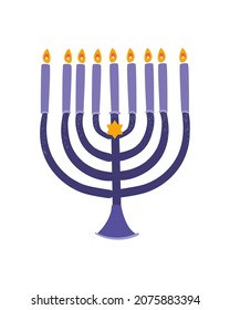 menorah candle design over white