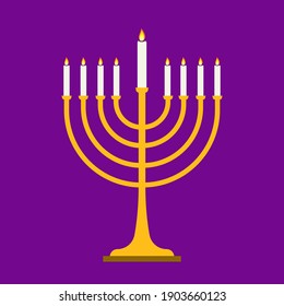 The Menorah Candle. Isolated Vector Illustration