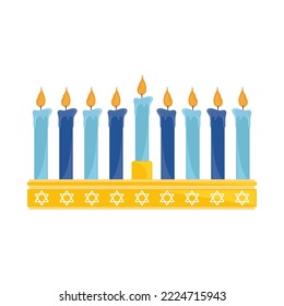 menorah candles hanukkah icon isolated