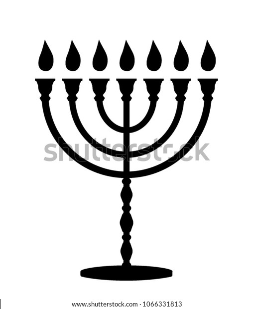 Menorah Mit Kerzen Judisches Symbol Vektorschwarzes Stock Vektorgrafik Lizenzfrei