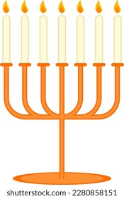 Menorah Candles stand with flames vector design