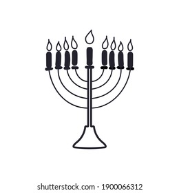 Menorah mit Kerzen, Vektorgrafik
