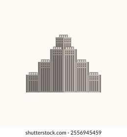 Menorah center, Dnipro. Flat illustration
