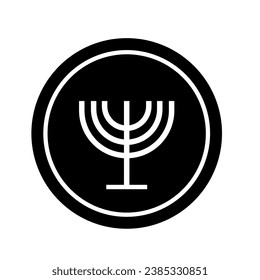 menorah coin icon vector isolated