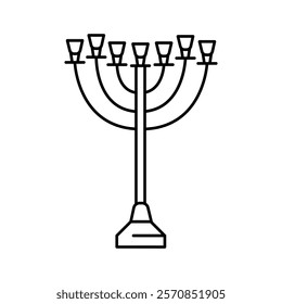 Menorah color icon. Judaism religion.Sign for web page, mobile app, button, logo. Vector isolated button. Editable stroke.