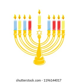 Menorah Colored Candles