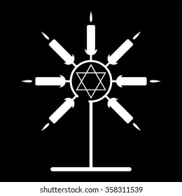 Menorah and David's star