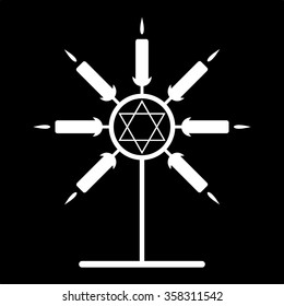Menorah and David's star