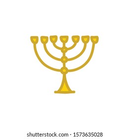 menorah doodle icon, vector illustration