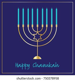 menorah graphic on blue star