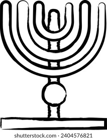 Menorah hand drawn vector illustration