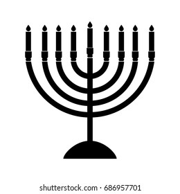 Menorah for Hanukkah icon .