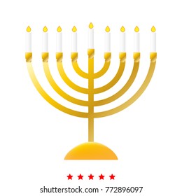 Menorah for Hanukkah icon .