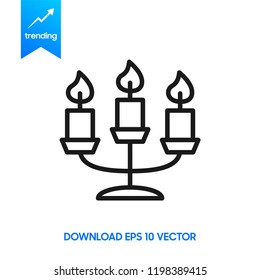 Menorah hanukkah icon. Jewish Holiday symbol menorah - light candelabra with candles silhouette isolated white background. Flat web sign, Israel Holiday symbol, vector concept logo, label illustration
