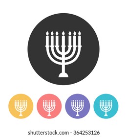 Menorah For Hanukkah Icon. Vector Illustration