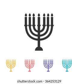 menorah for Hanukkah icon. vector illustration