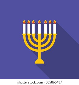 menorah for Hanukkah icon. vector illustration