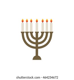 menorah for Hanukkah icon. vector illustration