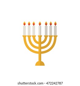 menorah for Hanukkah icon. vector illustration