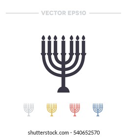 menorah for Hanukkah icon. vector illustration