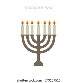 menorah for Hanukkah icon. vector illustration